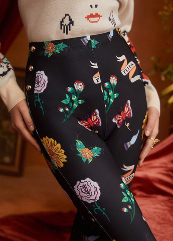 Черные демисезонные леггинсы SHEIN