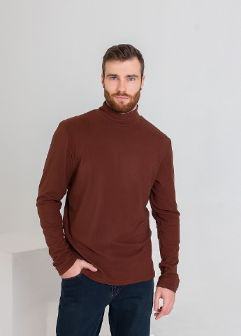 Коричневый зимний свитер мужской джемпер ISSA PLUS GN-450