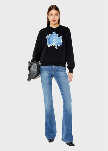 Черный свитшот Diesel рисунок без декора (328200079)