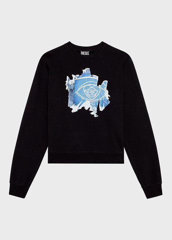 Черный свитшот Diesel рисунок без декора (328200079)