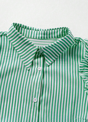 Зеленое кэжуал платье рубашка SHEIN в полоску