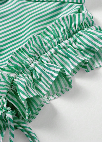 Зеленое кэжуал платье рубашка SHEIN в полоску