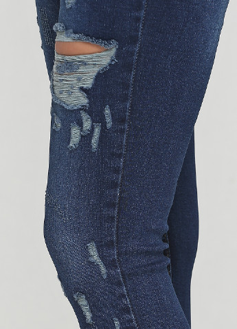 Темно-синие демисезонные скинни джинсы Well See