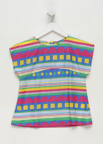 Комбинированная с геометрическим узором блузка United Colors of Benetton летняя