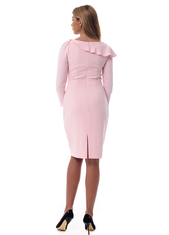 Светло-розовое кэжуал платье футляр GENEVIE однотонное