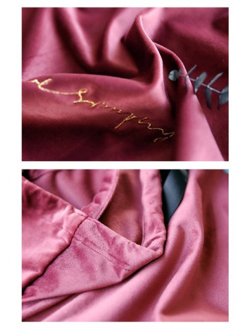 Подвійна термосумка для їжі ланч бег Velvet бордова No Brand (252644012)