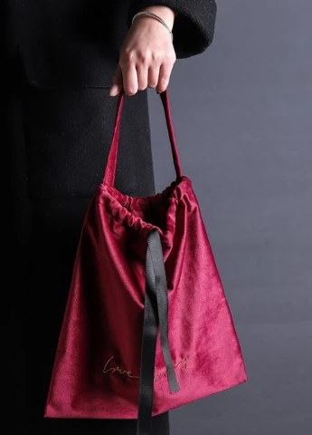 Подвійна термосумка для їжі ланч бег Velvet бордова No Brand (252644012)