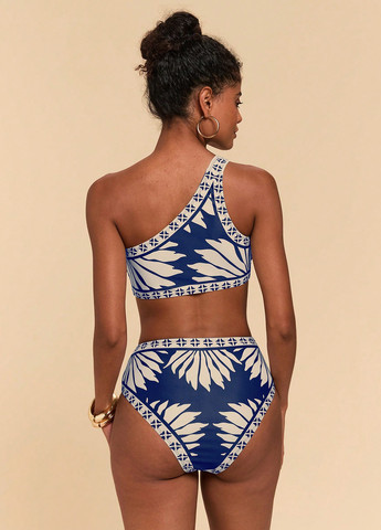 Темно-синий летний купальник (топ, трусики) топ SHEIN