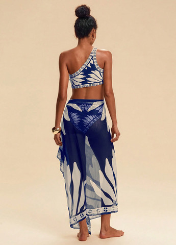 Темно-синий летний купальник (топ, трусики) топ SHEIN