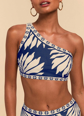 Темно-синий летний купальник (топ, трусики) топ SHEIN