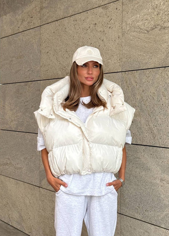 Молочна зимня куртка куртка-трансформер No Brand