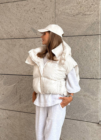 Молочна зимня куртка куртка-трансформер No Brand