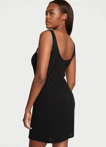 Черное кэжуал платье платье-майка Victoria's Secret в полоску