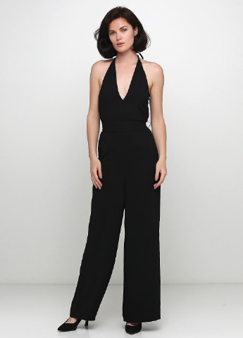 Комбинезон H&M комбинезон-брюки однотонный чёрный вечерний полиэстер