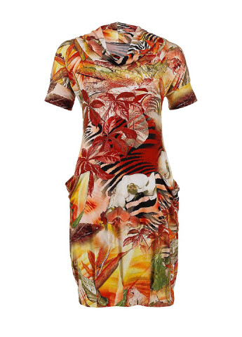 Помаранчева кежуал сукня Madam T з абстрактним візерунком