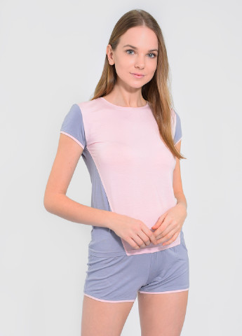 Светло-розовая всесезон пижама (футболка, шорты) NEL