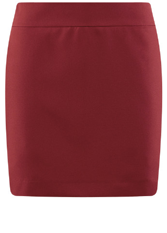 Красная офисная однотонная юбка Oodji мини