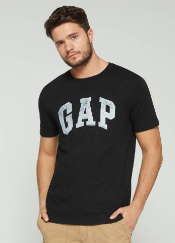 Черная летняя футболка Gap