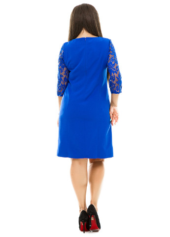 Синее коктейльное платье Lady Style с цветочным принтом