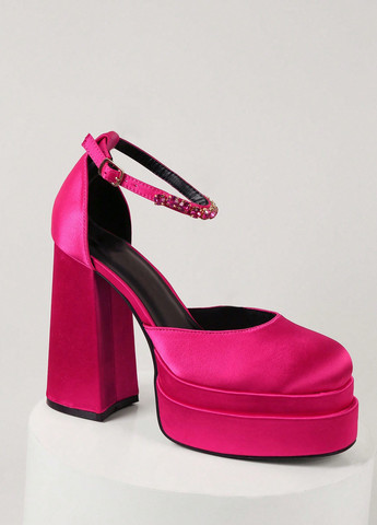 SHEIN Туфлі анкл страп рожевий з текстиль, китай — літо (364099563)