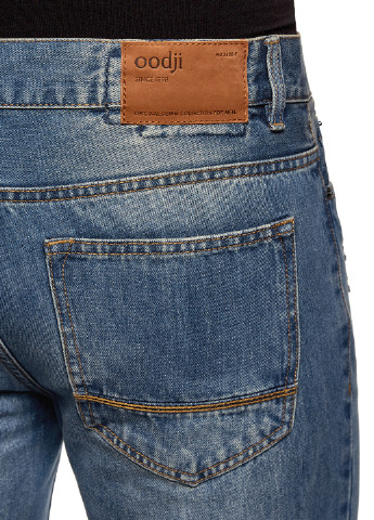 Синие демисезонные со средней талией джинсы Oodji