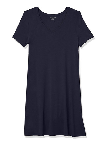 Темно-синее кэжуал платье а-силуэт Amazon Essentials однотонное