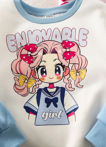 SHEIN світшот (3 шт.) малюнок комбінований кежуал поліестер