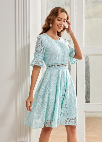 М'ятна святковий, кежуал сукня кльош SHEIN однотонна