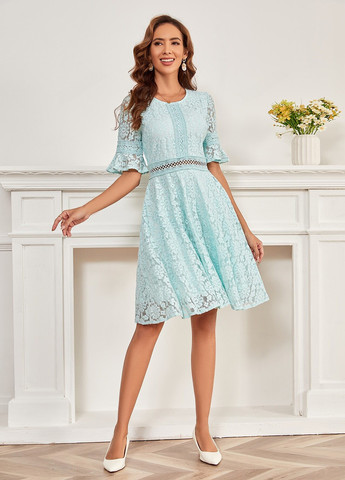 М'ятна святковий, кежуал сукня кльош SHEIN однотонна