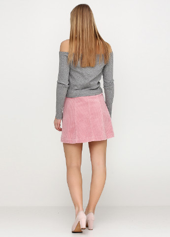 Розовая кэжуал фактурная юбка H&M мини