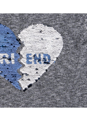 Кофта с аппликацией из пайеток "BEST" (1257_1-116G-gray blue) Breeze (202365632)