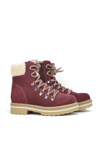 Зимние ботинки тимберленды No Brand с мехом, со шнуровкой из натуральной замши