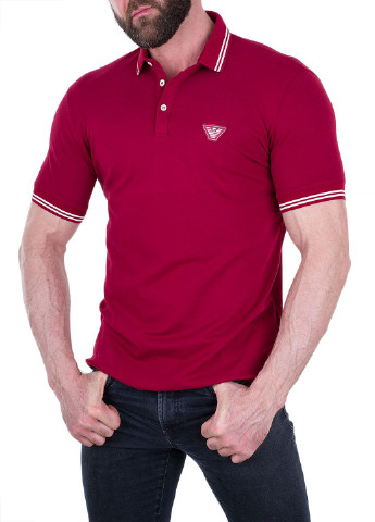 Красная мужская футболка поло Emporio Armani однотонная
