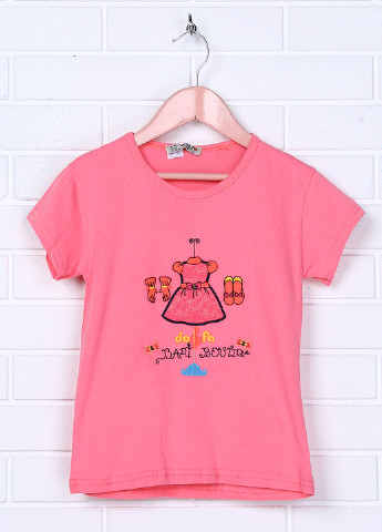 Рожева літня футболка з коротким рукавом Dofa Kids