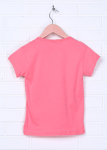 Розовая летняя футболка с коротким рукавом Dofa Kids