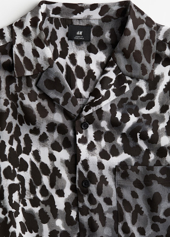 Серая кэжуал рубашка леопардовый H&M