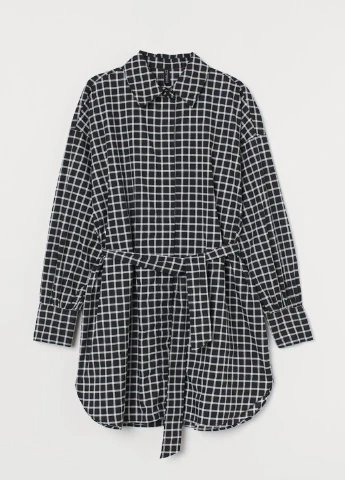 Черное кэжуал платье H&M в клетку