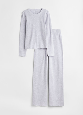 Світло-сіра всесезон піжама (лонгслів, штани) лонгслив + брюки H&M