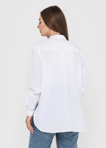 Белая кэжуал рубашка однотонная BeART с длинным рукавом