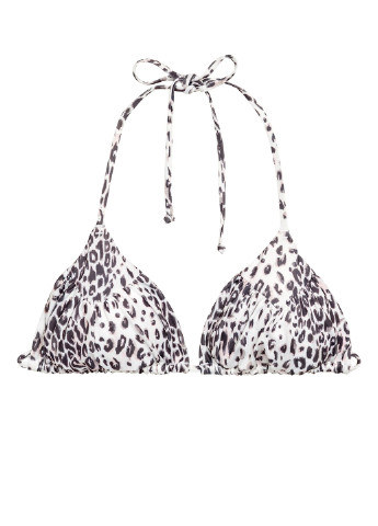 Купальный лиф H&M бикини леопардовый чёрно-белого пляжный полиэстер
