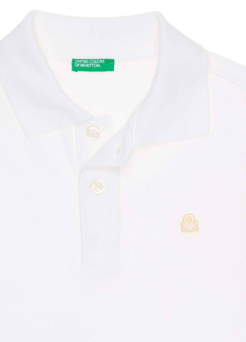 Белая детская футболка-поло для мальчика United Colors of Benetton с логотипом