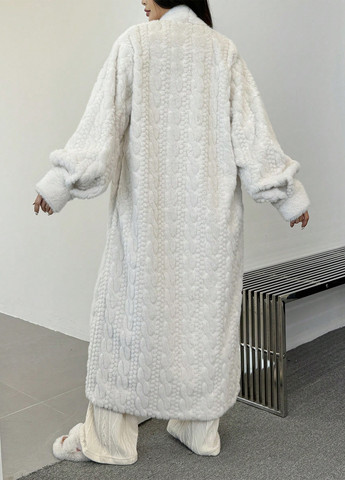 Кремовый зимний кардиган SHEIN