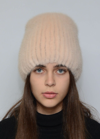 Жіноча зимова шапка з в'язаного хутра норки Меховой Стиль кубанка (198443668)