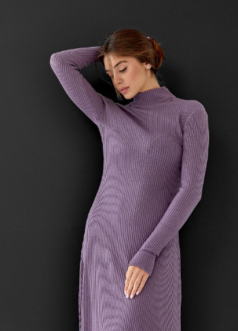 Темно-фиолетовое кэжуал платье SL-ARTMON однотонное