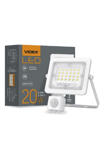 Прожектор LED 20W 5000K 220V Сенсор (VL-F2e205W-S) Videx білий
