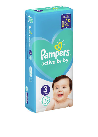 Підгузки Active Baby 3 6-10 кг (58 шт.) Pampers (106715257)