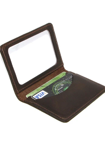 Мини обложка для документов (ID паспорт) DNK mini okno H col.F коричневая DNK Leather (253933512)