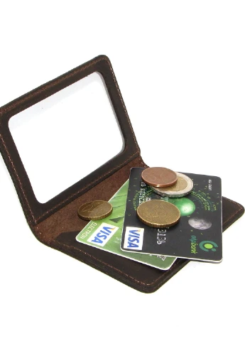 Мини обложка для документов (ID паспорт) DNK mini okno H col.F коричневая DNK Leather (253933512)