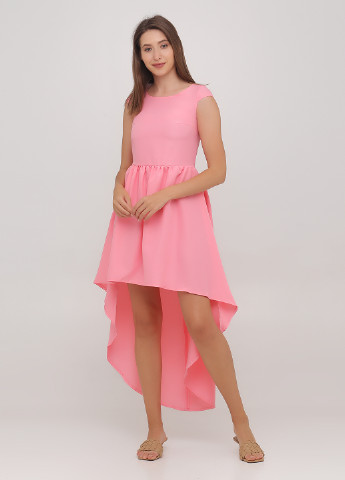 Розовое кэжуал платье клеш Podium однотонное