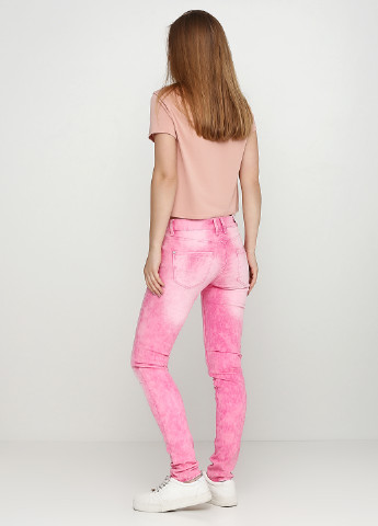Розовые джинсовые демисезонные зауженные брюки DIE FOR IT